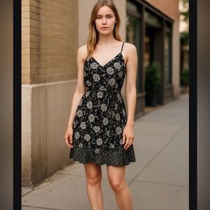 Lily Rose Black and White Floral Dress